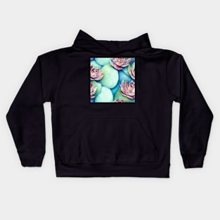 Watercolor succulent pattern Kids Hoodie